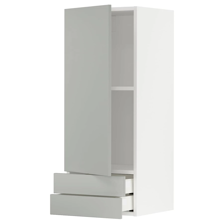 Навесной шкаф - METOD / MAXIMERA IKEA/ МЕТОД/МАКСИМЕРА ИКЕА, 40х100 см, белый/серый (изображение №1)