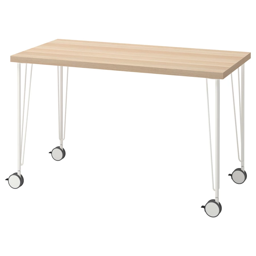 Письменный стол - IKEA LAGKAPTEN/KRILLE, 120х60 см, под беленый дуб/белый, ЛАГКАПТЕН/КРИЛЛЕ ИКЕА (изображение №1)