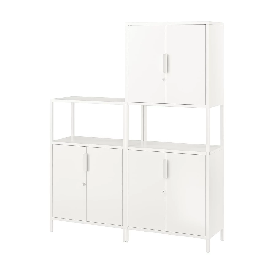 Комбинация шкафов - IKEA TROTTEN/ТРОТТЕН ИКЕА, 173х140 см, белый (изображение №1)