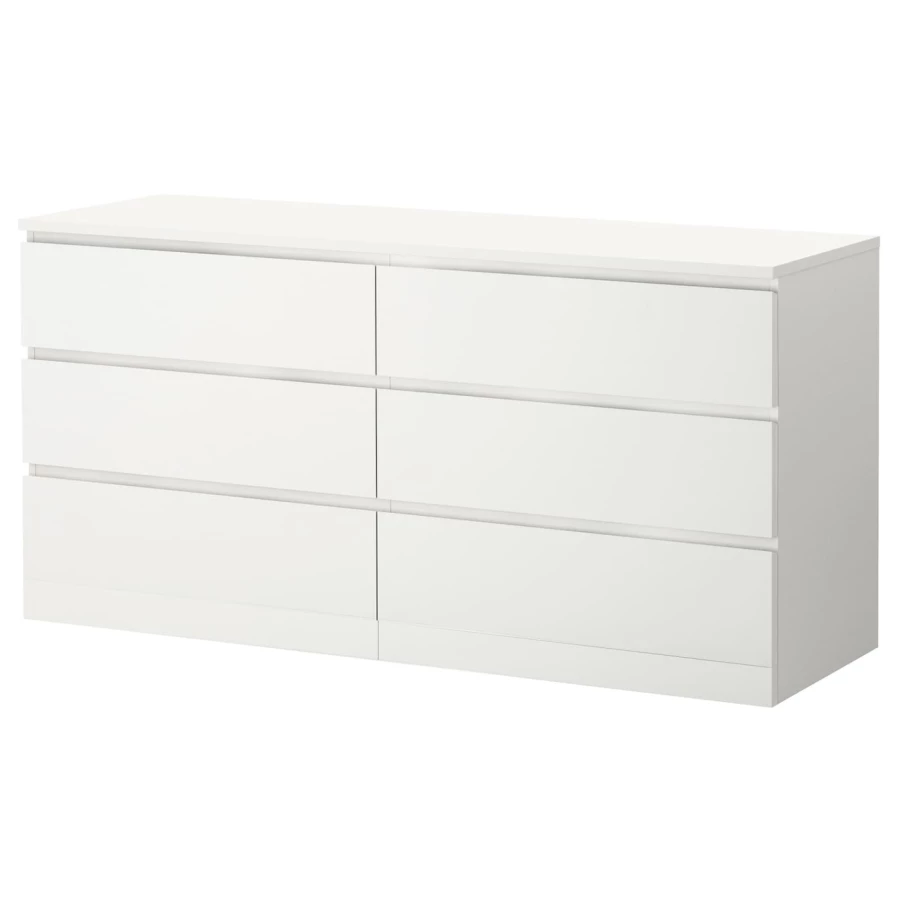 Комод с 6 ящиками - IKEA MALM, 160x78х48 см, белый МАЛЬМ ИКЕА (изображение №1)