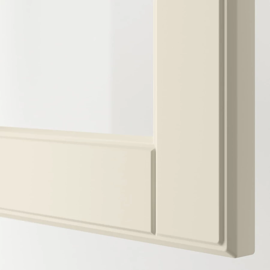 Навесной шкаф с полу/4 стеклянными дверцами  - IKEA METOD/МЕТОД ИКЕА, 100х80 см, белый/бежевый (изображение №2)
