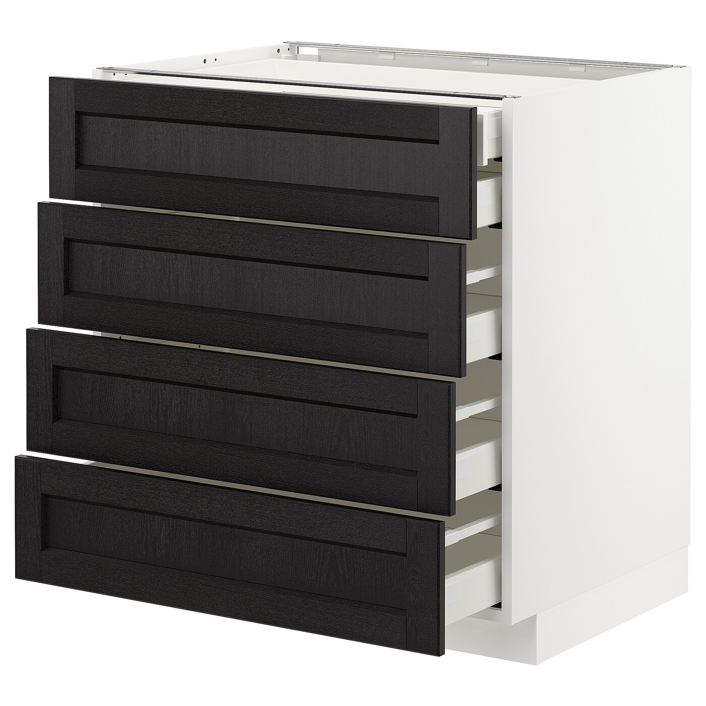 Напольный кухонный шкаф  - IKEA METOD MAXIMERA, 88x62x80см, белый/черный, МЕТОД МАКСИМЕРА ИКЕА