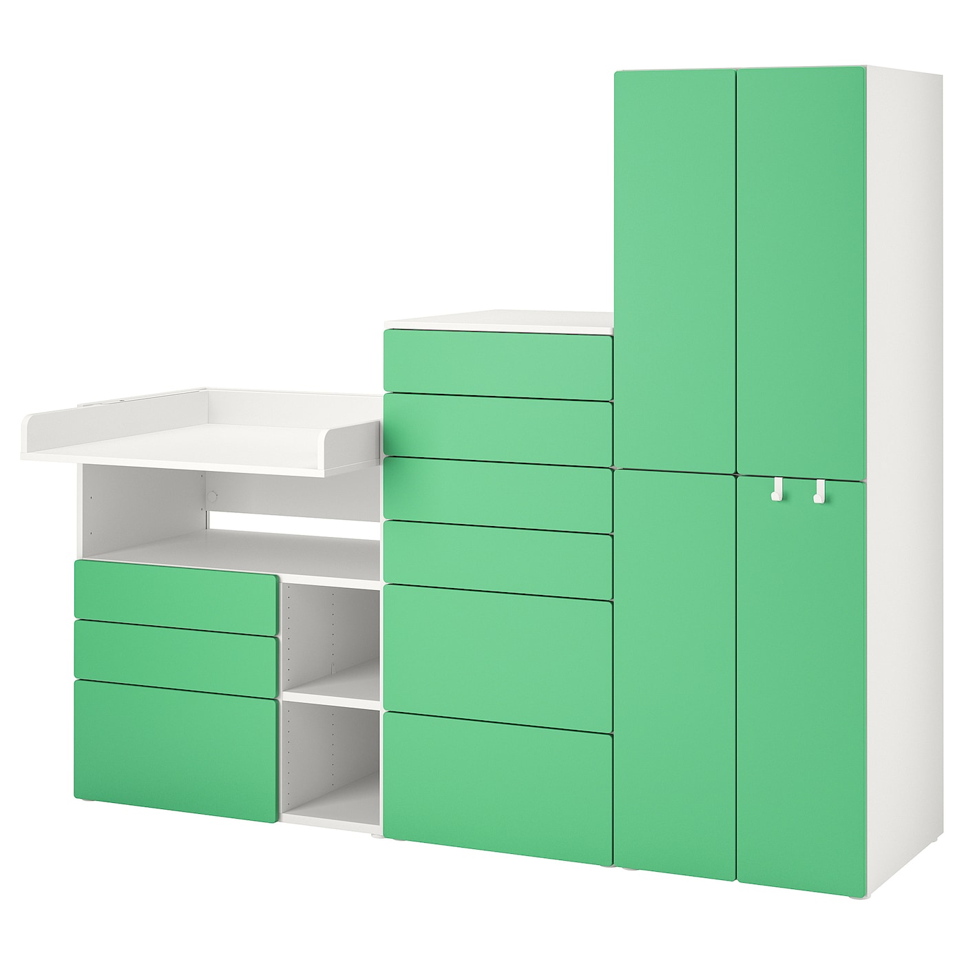 Шкаф - PLATSA/ SMÅSTAD / SMАSTAD  IKEA/ ПЛАТСА/СМОСТАД  ИКЕА, 210x79x181  см, белый/зеленый