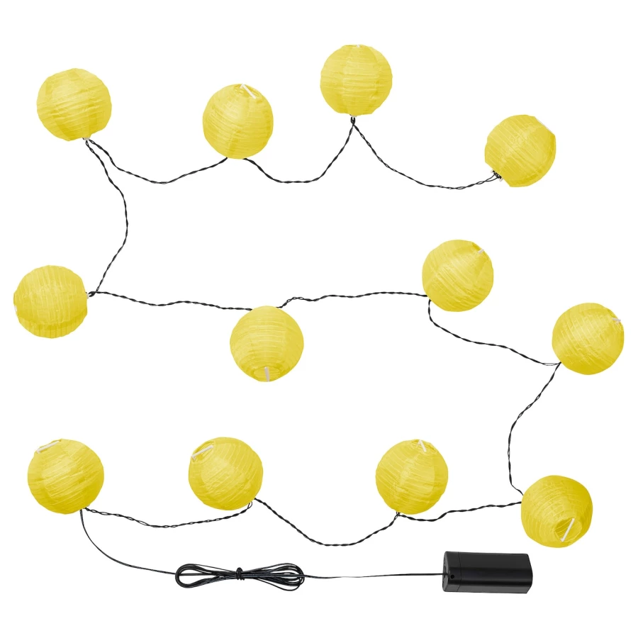Светодиодная гирлянда - IKEA SOLVINDEN, 12 ламп, желтый, СОЛВИНДЕН ИКЕА (изображение №1)