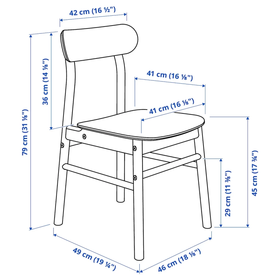 Стол 4 стула - VEDBO / RÖNNINGE IKEA/ ВЕДБО/РЕННИНГЕ ИКЕА, 160х95 см, бежевый (изображение №7)