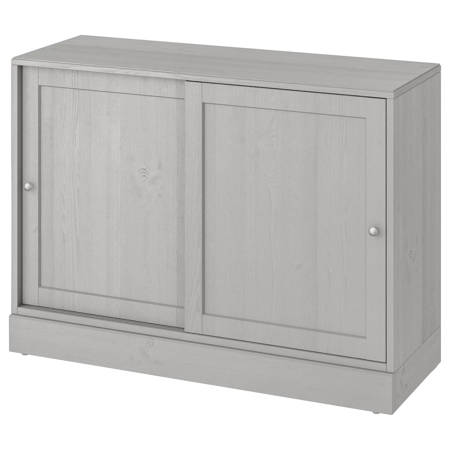 Шкаф с цоколем - IKEA HAVSTA, 121x89x47 см, серый ХАВСТА ИКЕА (изображение №1)