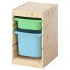 Шкаф с ящиком IKEA TROFAST/ТРУФАСТ ИКЕА, 34х44х52 см, под беленый дуб/голубой/салатовый