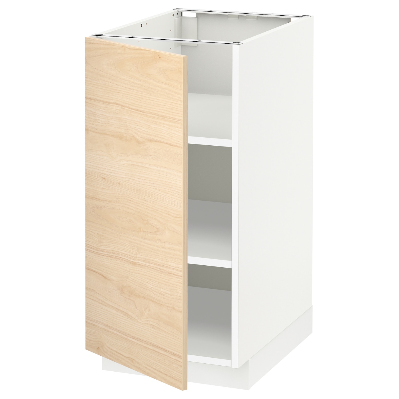 Напольный шкаф - IKEA METOD, 88x40x62см, белый/светлый ясень, МЕТОД ИКЕА