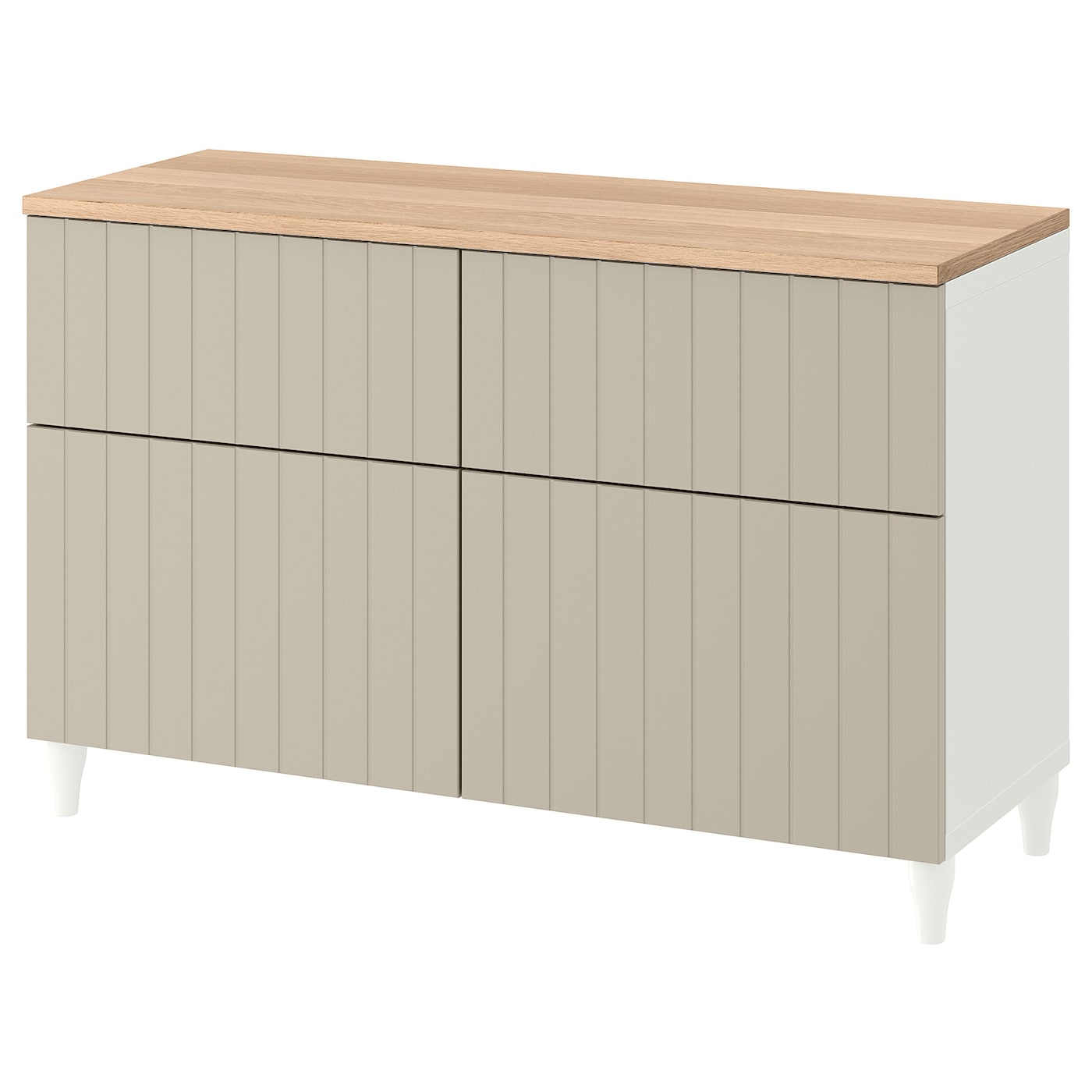 Комбинация для хранения - IKEA BESTÅ/BESTA, 120х42х76 см, белый/серо-бежевый, БЕСТО ИКЕА