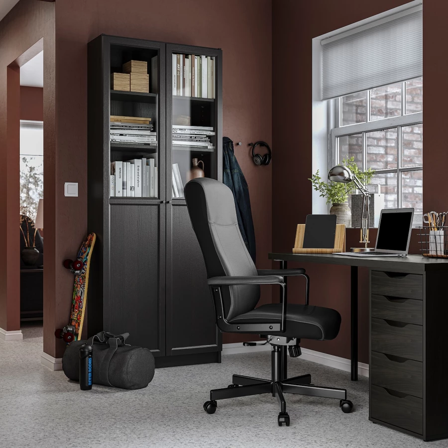 Офисный стул - IKEA MILLBERGET, 70x70x128см, черный, МИЛЛБЕРГЕТ  ИКЕА (изображение №2)
