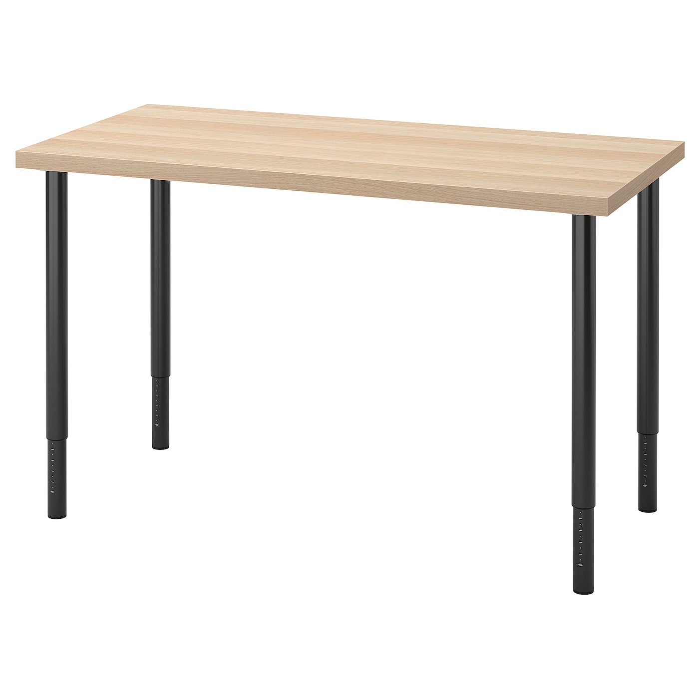 Письменный стол - IKEA LAGKAPTEN/OLOV, 120х60х63-93 см, под беленый дуб/черный, ЛАГКАПТЕН/ОЛОВ ИКЕА