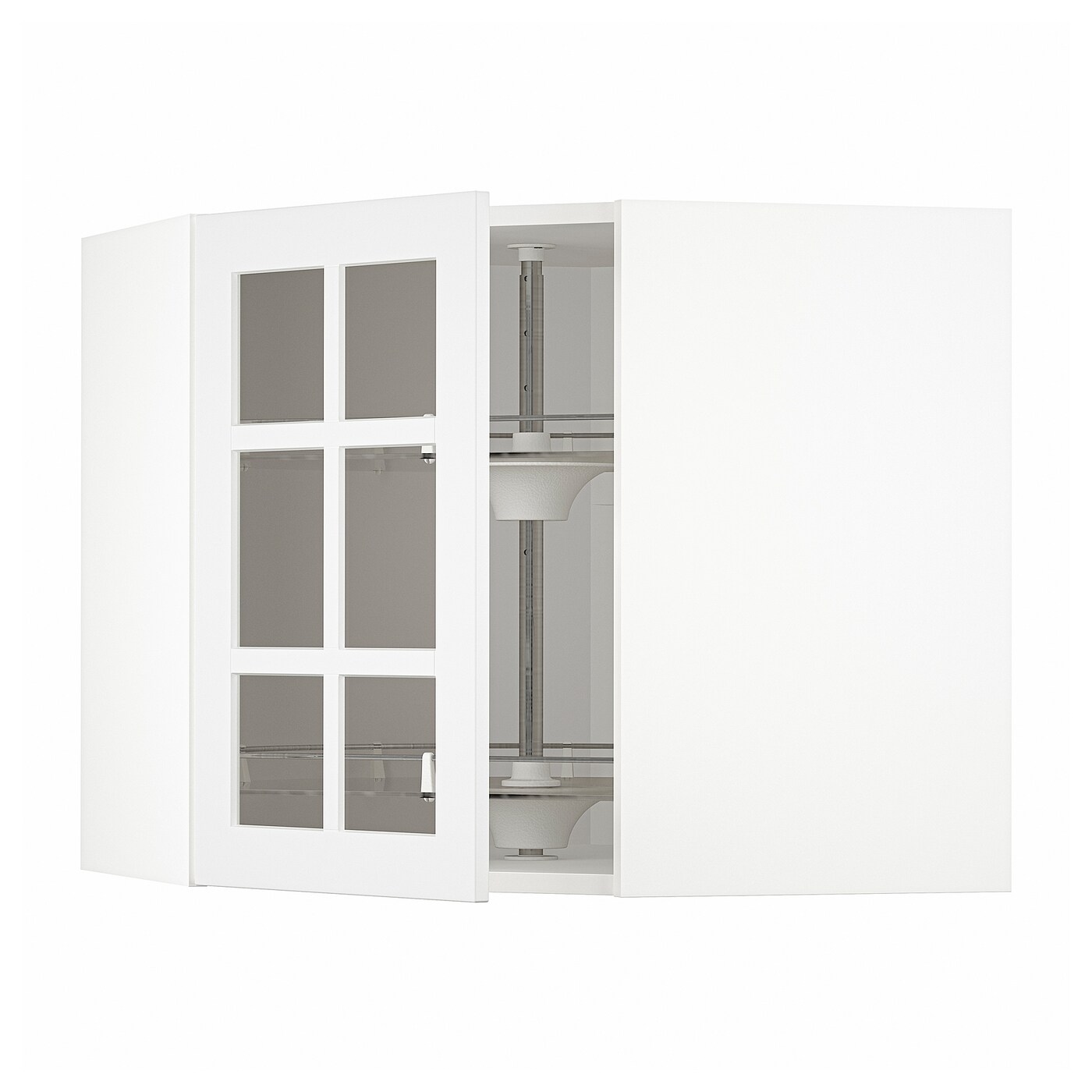 Шкаф с каруселью/стеклянная дверца - METOD  IKEA/  МЕТОД ИКЕА, 60х68 см, белый