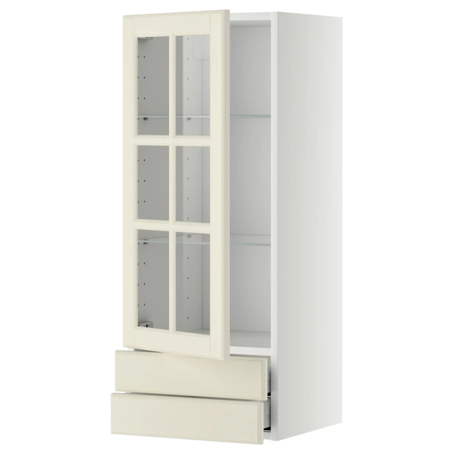 Навесной шкаф с полкой - METOD IKEA/ МЕТОД ИКЕА, 100х40 см, белый/кремовый (изображение №1)
