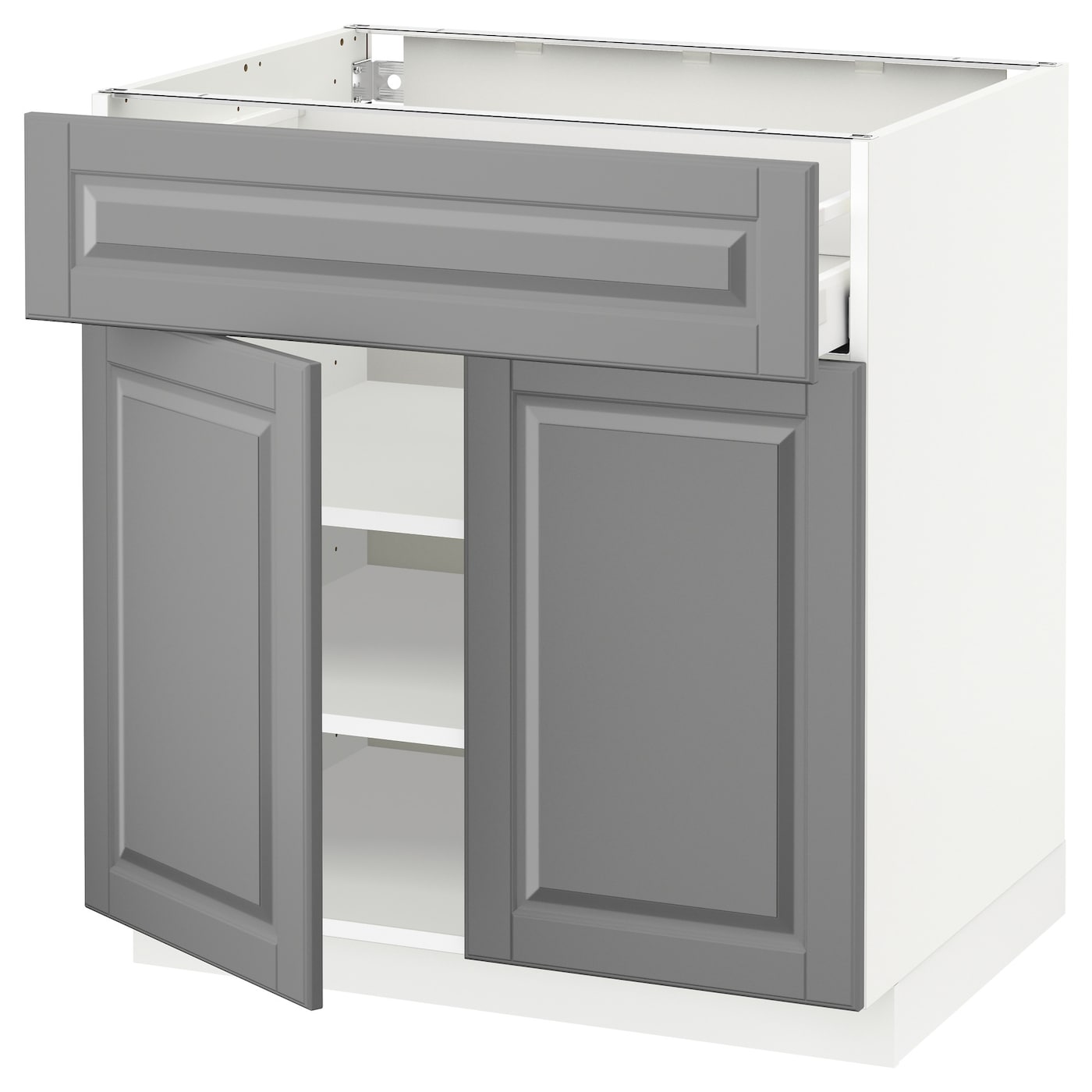 Напольный кухонный шкаф  - IKEA METOD MAXIMERA, 88x61,9x80см, белый/серый, МЕТОД МАКСИМЕРА ИКЕА