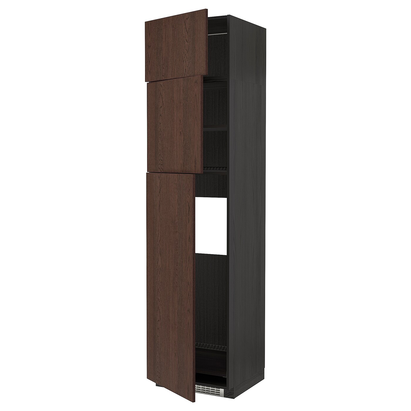 Шкаф - IKEA METOD/МЕТОД ИКЕА, 60х60х240 см, черный/коричневый