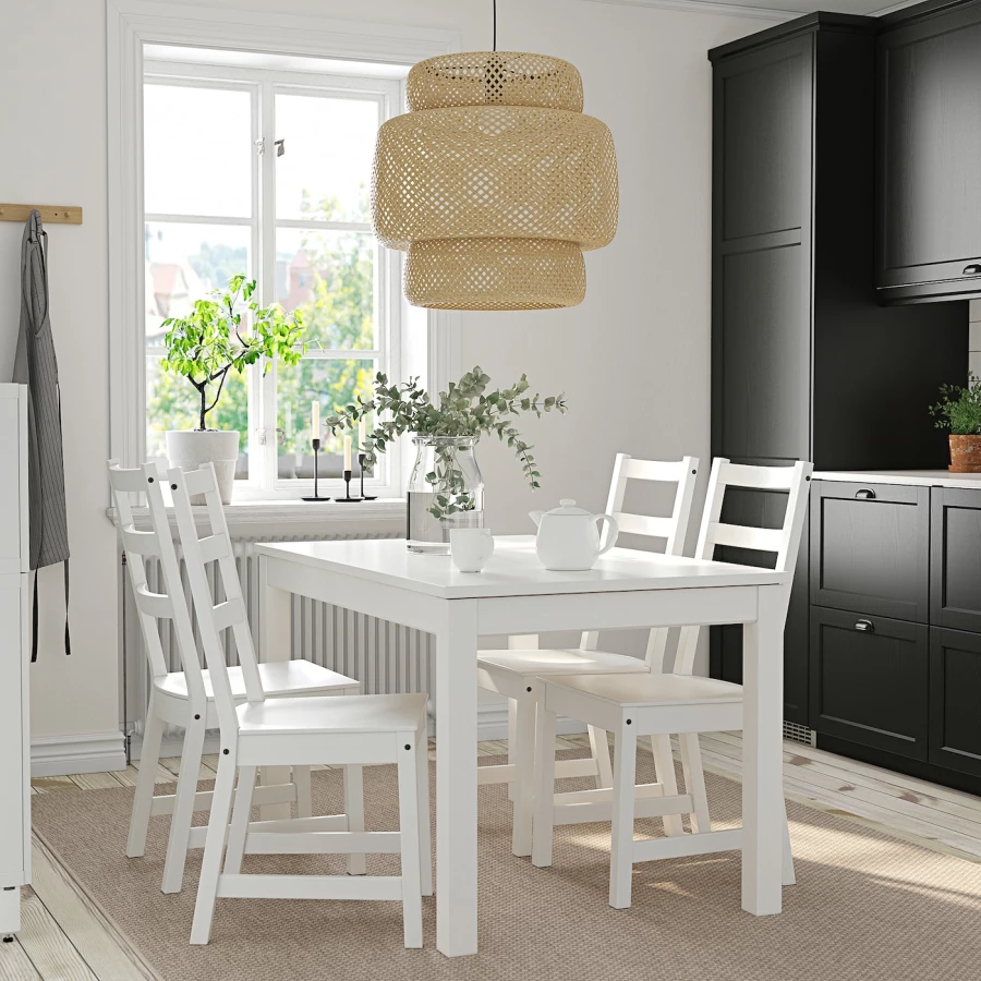 Обеденный набор - LANEBERG/NORDVIKEN IKEA/ ЛАНБЕРЕГЕ/НОРДВИКЕН ИКЕА, 190х130х80 см, белый (изображение №4)