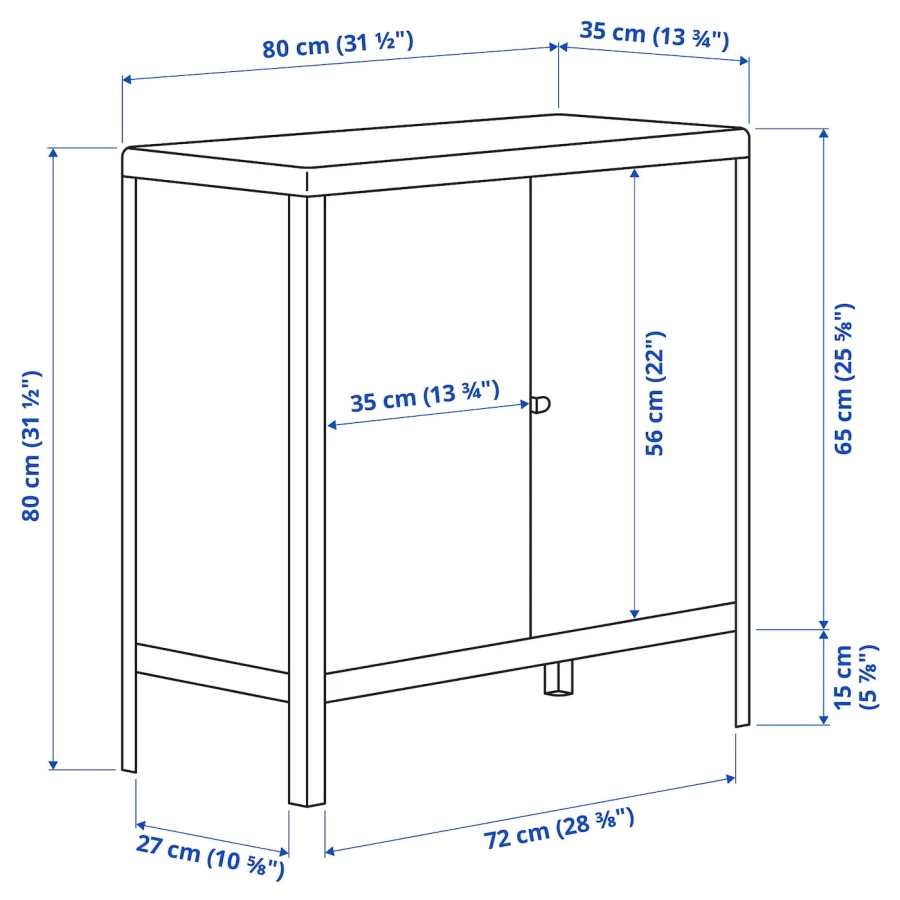 Шкаф для внутреннего/наружного использования - IKEA KOLBJÖRN/KOLBJORN/КОЛБЬЕРН/КОЛБЬЁРН ИКЕА, 35х80х81 см, красный (изображение №7)