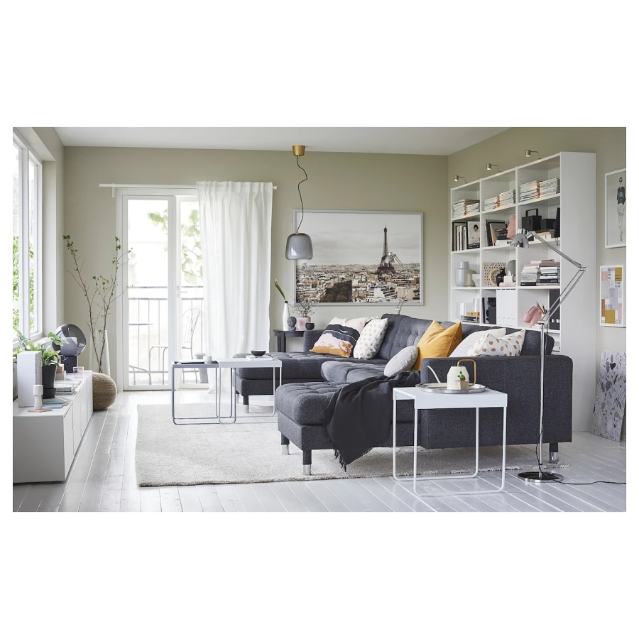 5-местный диван с шезлонгом - IKEA LANDSKRONA, 78x158x360см, темно-серый, ЛАНДСКРУНА ИКЕА (изображение №4)