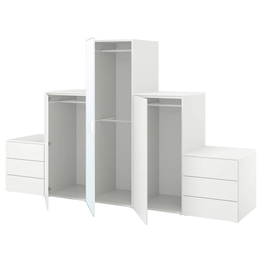 Шкаф 3 дверцы + 6 ящиков - IKEA PLATSA/ПЛАТСА ИКЕА, 57х181,1х300 см, белый (изображение №1)