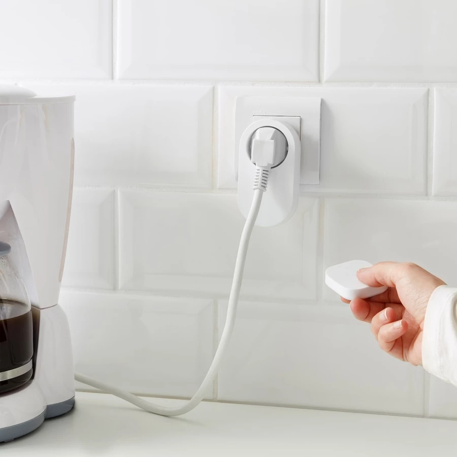 Набор с розеткой - TRÅDFRI / TRАDFRI IKEA/  ТРОДФРИ ИКЕА, 10х5,3 см, белый (изображение №2)