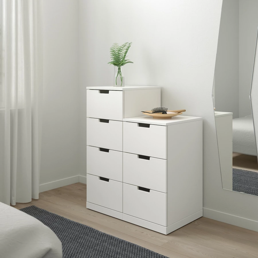 Комод - IKEA NORDLI/НОРДЛИ ИКЕА, 47х80х99 см, белый (изображение №2)
