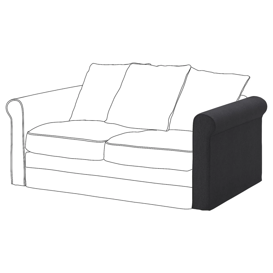 Чехол на подлокотник дивана -  GRÖNLID / GRОNLID  IKEA/  ГРЕНЛИД ИКЕА,  черный (изображение №1)