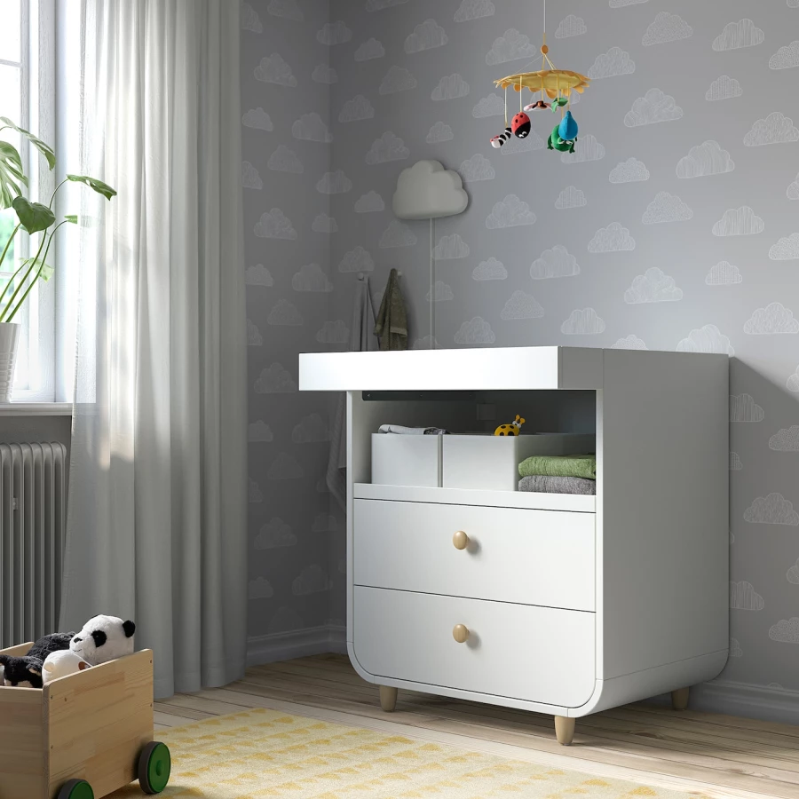 Столик пенальный - IKEA MYLLRA, 97х85 см, белый, ИКЕА (изображение №2)