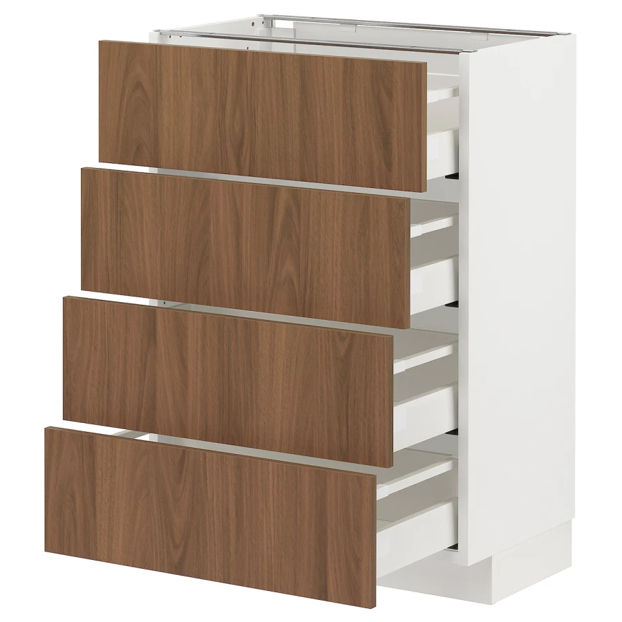 Напольный шкаф - METOD / MAXIMERA IKEA/ МЕТОД/ МАКСИМЕРА ИКЕА,  60х37 см, белый/коричневый (изображение №1)