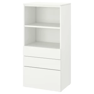 Комод детский - IKEA PLATSA/SMÅSTAD/SMASTAD, 60x42x123 см, белый/серый, ИКЕА