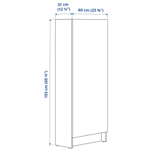 Второе фото. Высокий напольный шкаф - IKEA KNOXHULT/ИКЕА КНОКСХУЛЬТ, 153 см х 60 см х 31 см, белый/черный