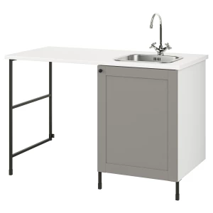 Шкаф под раковину - IKEA ENHET, 139х63.5х90.5 см, белый/серый/антрацит, ЭНХЕТ ИКЕА