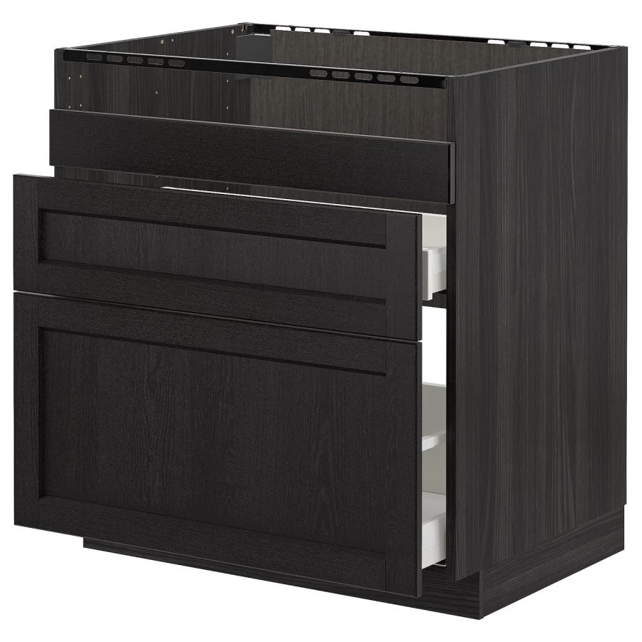 Шкаф под раковину/3 шт/2 шт - HAVSEN IKEA/ ХАВСЕН  ИКЕА, 88х80 см, черный (изображение №1)