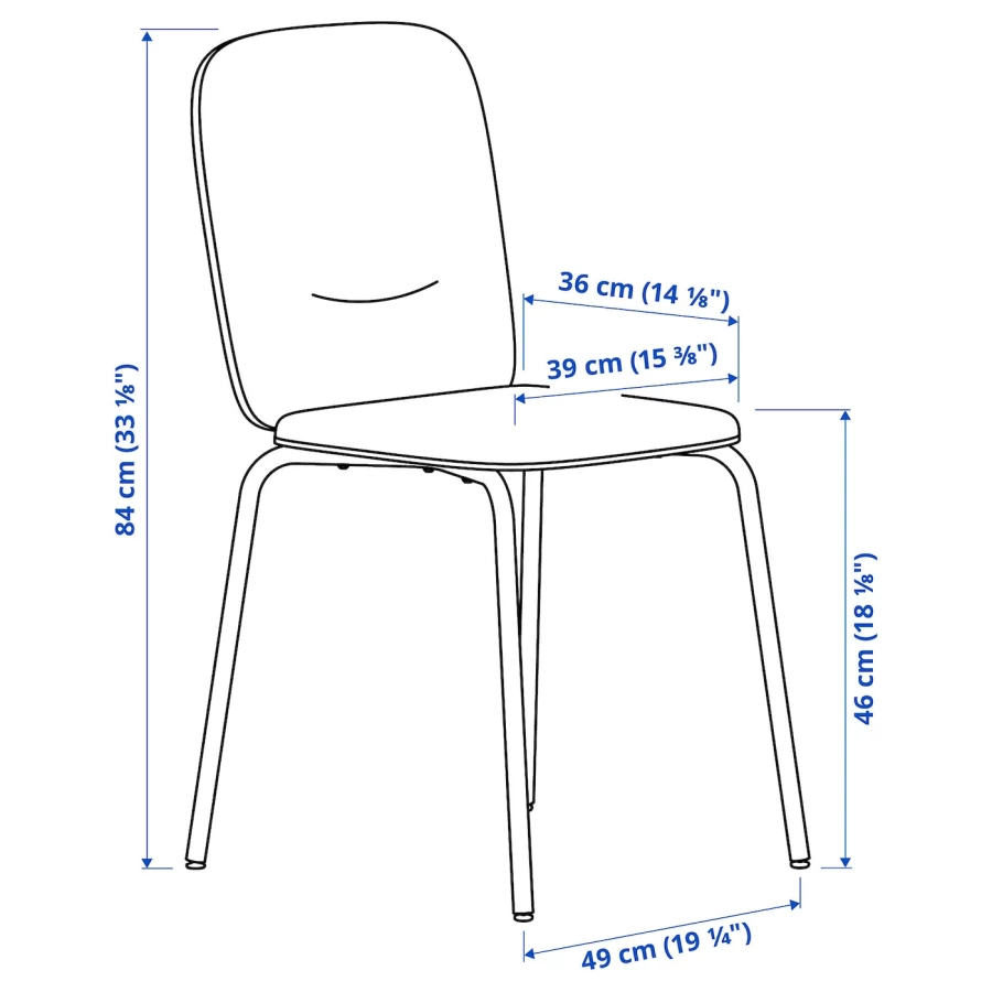 Стол и 4 стула - SANDSBERG / PÅBODA IКEA/САНДСБЕРГ/ ПАБОДА ИКЕА,110х73х67 см, серый (изображение №4)