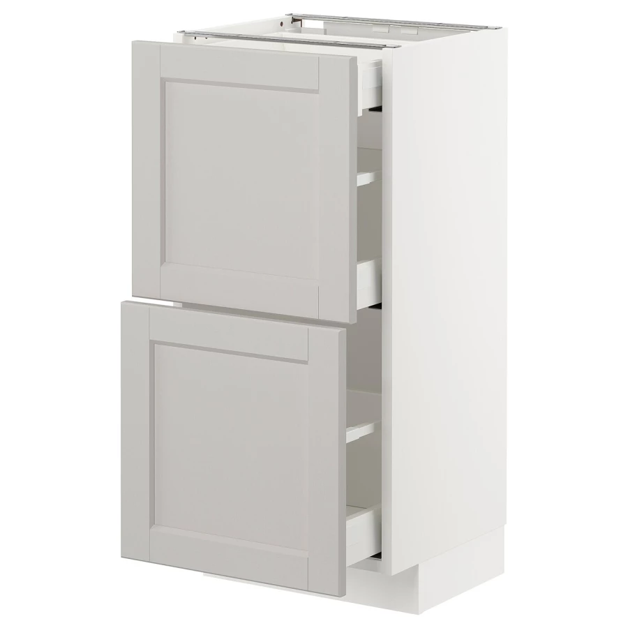 Напольный кухонный шкаф  - IKEA METOD MAXIMERA, 88x39,5x40см, белый/светло-серый, МЕТОД МАКСИМЕРА ИКЕА (изображение №1)