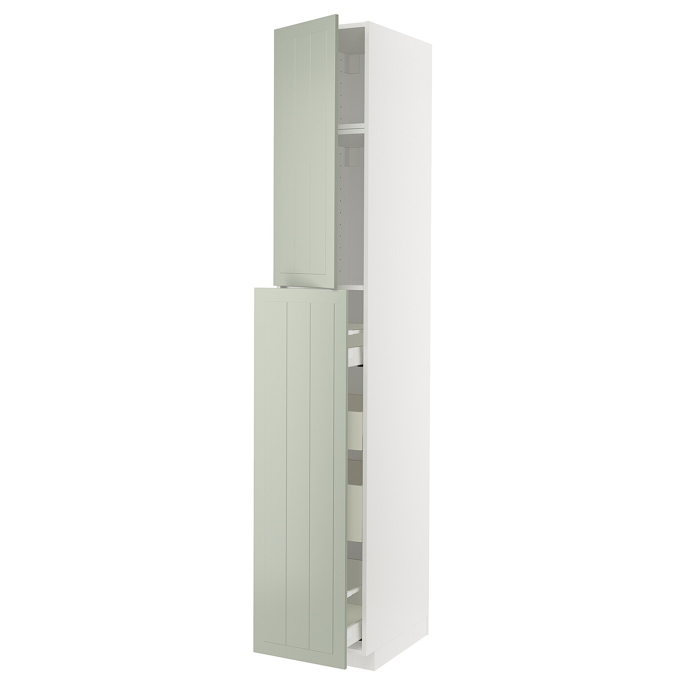 Высокий шкаф - IKEA METOD/MAXIMERA/МЕТОД/МАКСИМЕРА ИКЕА, 240х60х40 см, белый/зеленый