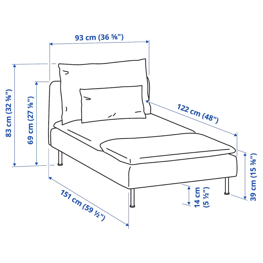 Кресло-кровать - IKEA SÖDERHAMN/SODERHAMN/СЕДЕРХАМН ИКЕА, 83х93х151 см, бежевый (изображение №9)