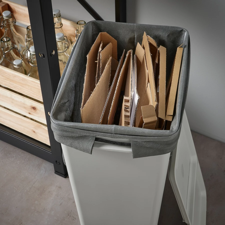 Мешок для сортировки мусора - AJÖSS /AJOSS   IKEA/ АЙОСС ИКЕА, 56х67 см, серый (изображение №3)