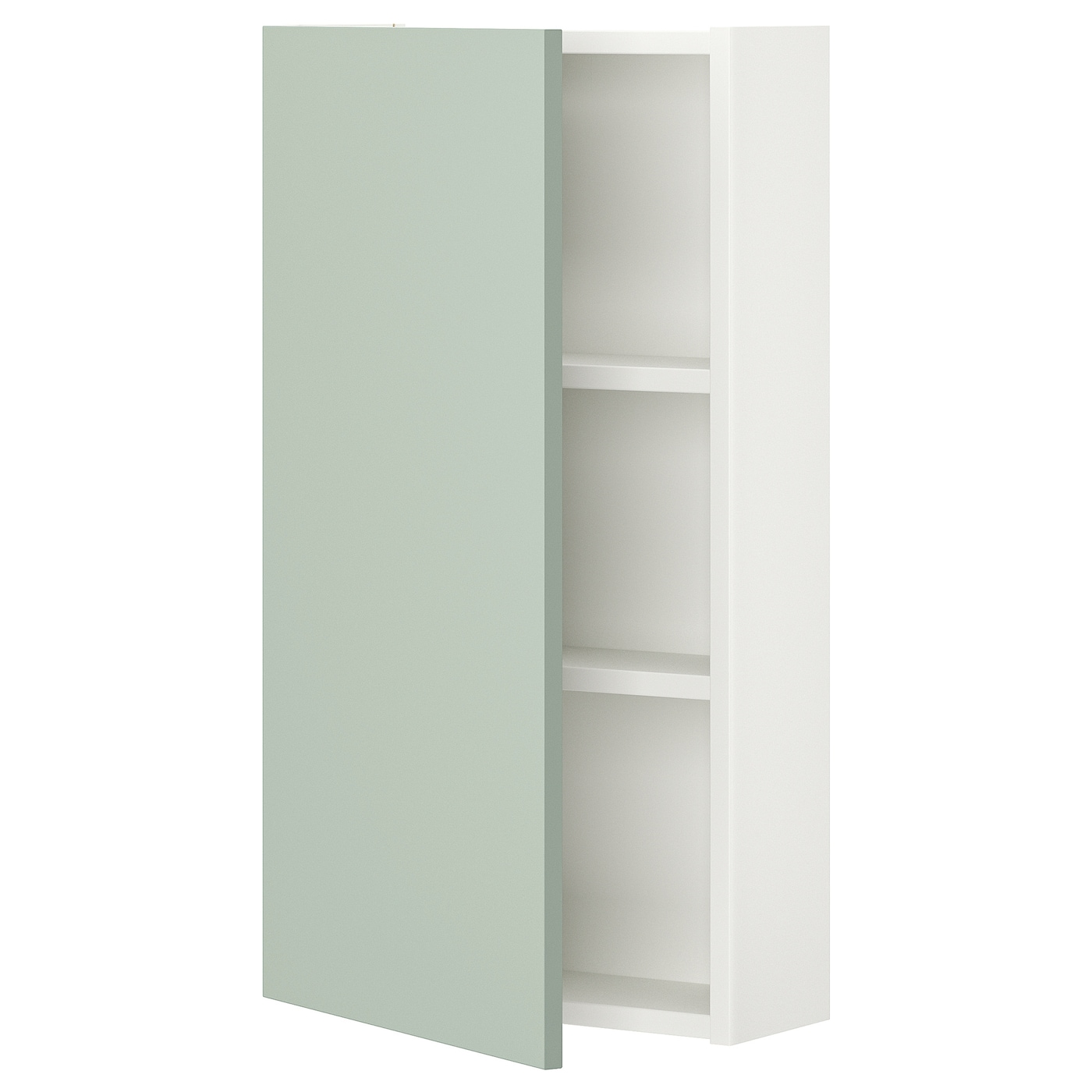 Навесной шкаф с 2 полками/дверью - IKEA ENHET/ЭНХЕТ ИКЕА, 75х17х40 см, белый/зеленый