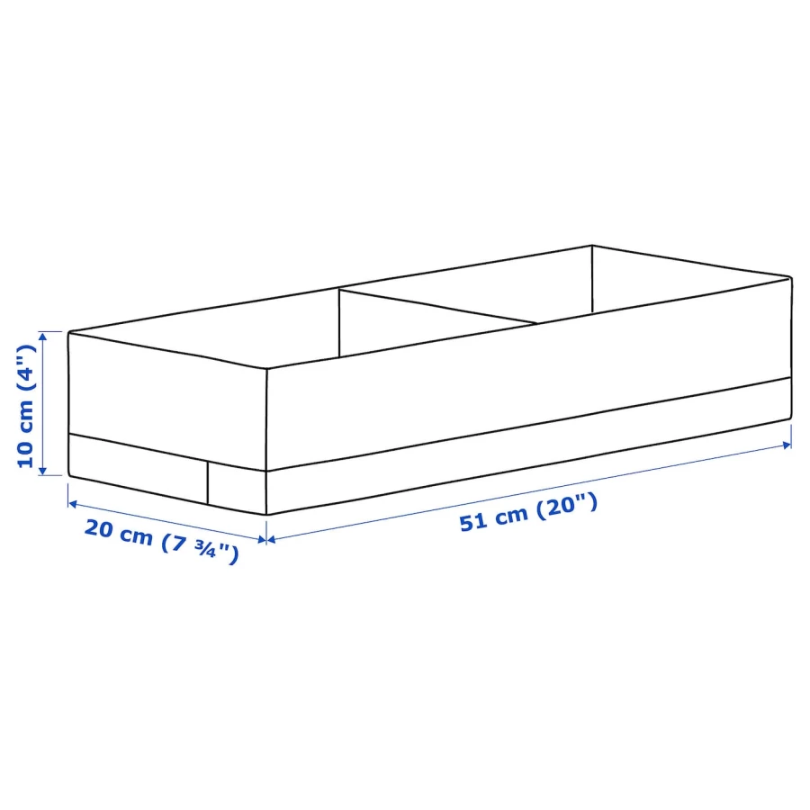 Коробка с отделениями - STUK IKEA/ СТУК  ИКЕА, 20x51x10 см, белый (изображение №8)