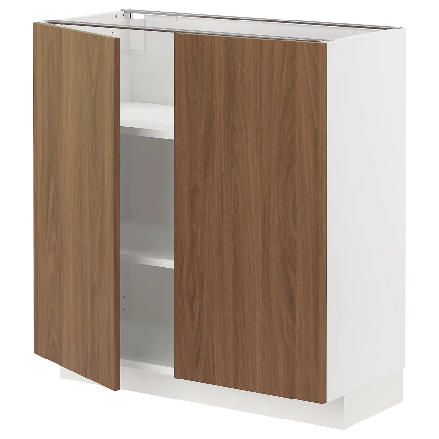 Напольный шкаф - METOD IKEA/ МЕТОД ИКЕА,  80х37 см, белый/коричневый (изображение №1)
