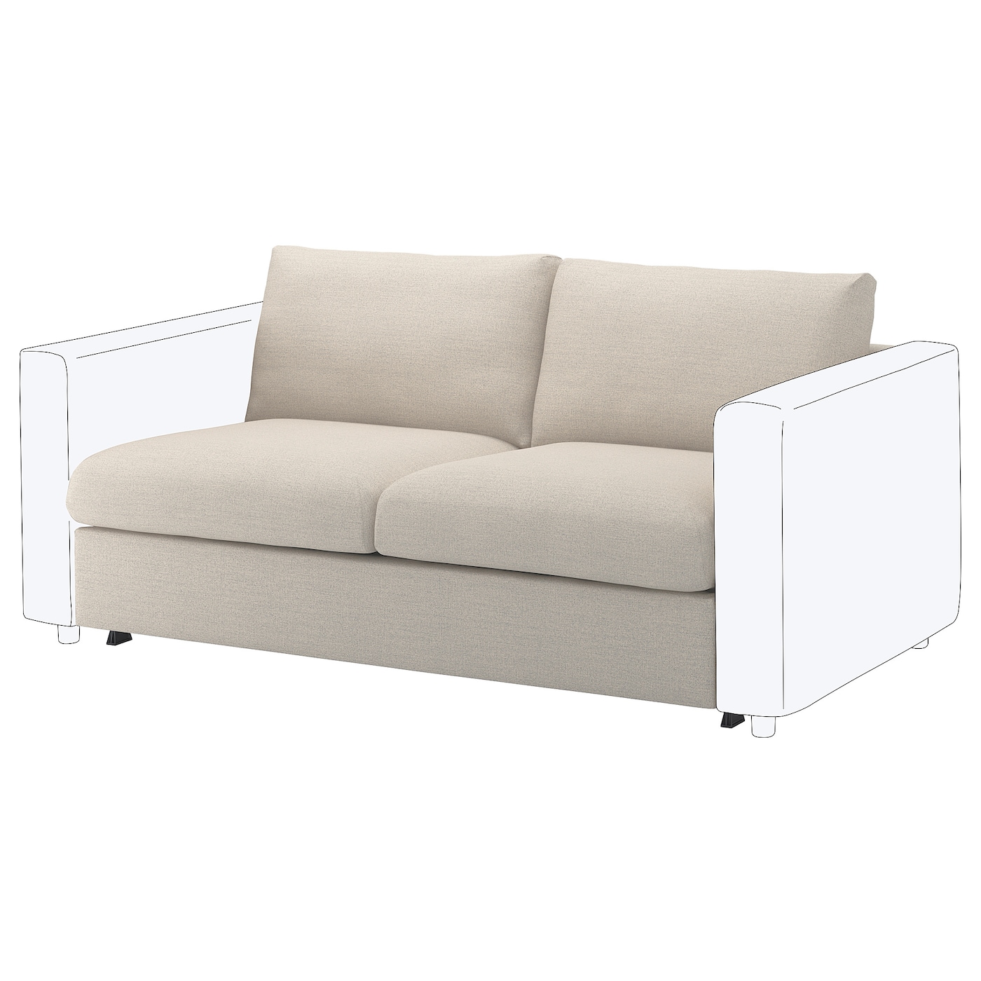 Чехол на 2-местную секцию дивана-кровати - IKEA VIMLE/ВИМЛЕ ИКЕА , бежевый