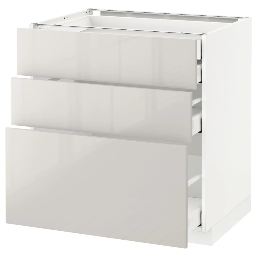 Напольный кухонный шкаф  - IKEA METOD MAXIMERA, 88x62x80см,белый/светло-серый, МЕТОД МАКСИМЕРА ИКЕА (изображение №1)