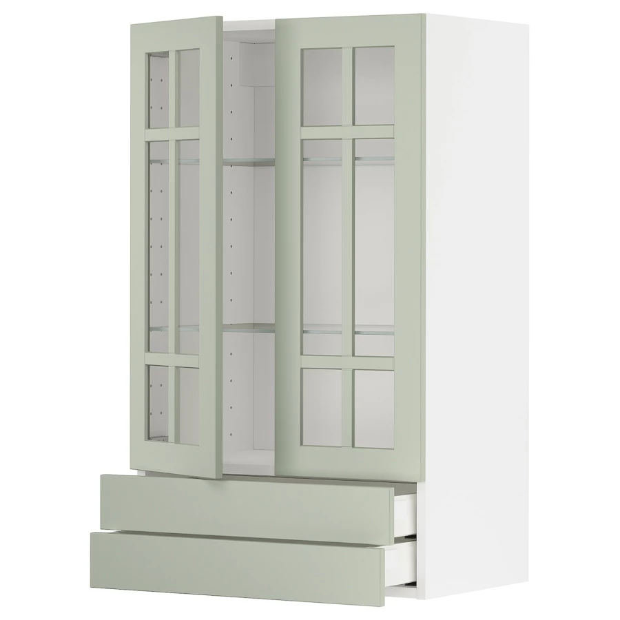 Шкаф  - METOD / MAXIMERA IKEA/  МЕТОД/МАКСИМЕРА ИКЕА, 100х60 см, белый/зеленый (изображение №1)
