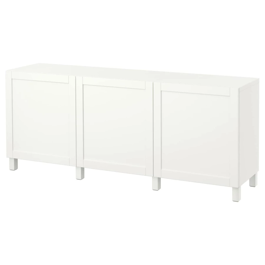 Комбинация для хранения - IKEA BESTÅ/BESTA/БЕТСА/БЕСТО ИКЕА 180x40x74 см, белый, (изображение №1)