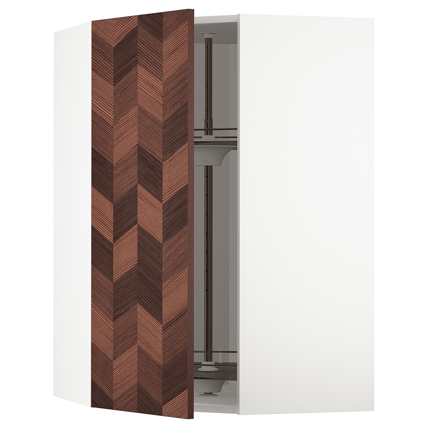 Угловой навесной шкаф с каруселью - METOD / MAXIMERA IKEA/  МЕТОД/МАКСИМЕРА ИКЕА, 10х67,5 см, белый/коричневый