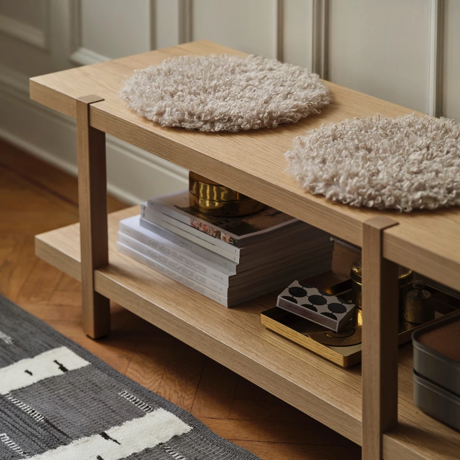 Книжный шкаф/скамья IKEA STOCKHOLM 2025/СТОКГОЛЬМ 2025 ИКЕА,  180x41x44 см, светло-коричневый (изображение №6)