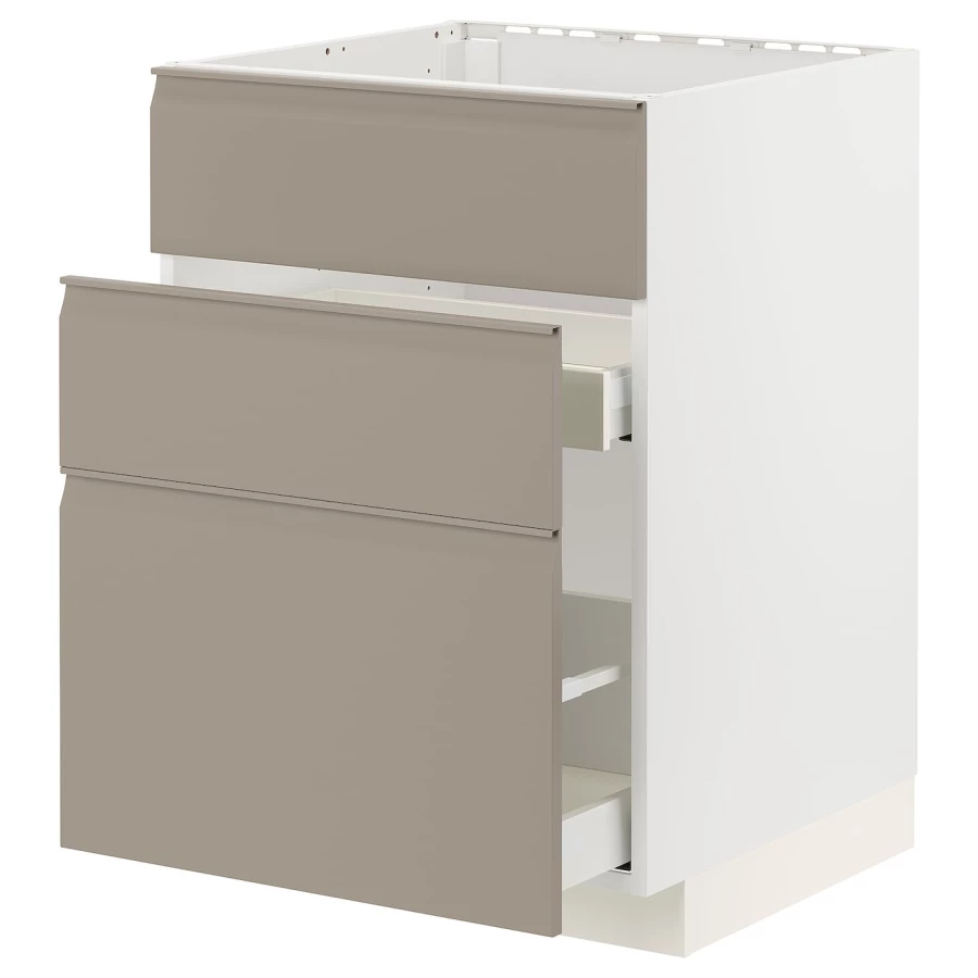Напольный кухонный шкаф  - IKEA METOD MAXIMERA, 88x61,6x60см, белый/бежевый, МЕТОД МАКСИМЕРА ИКЕА (изображение №1)