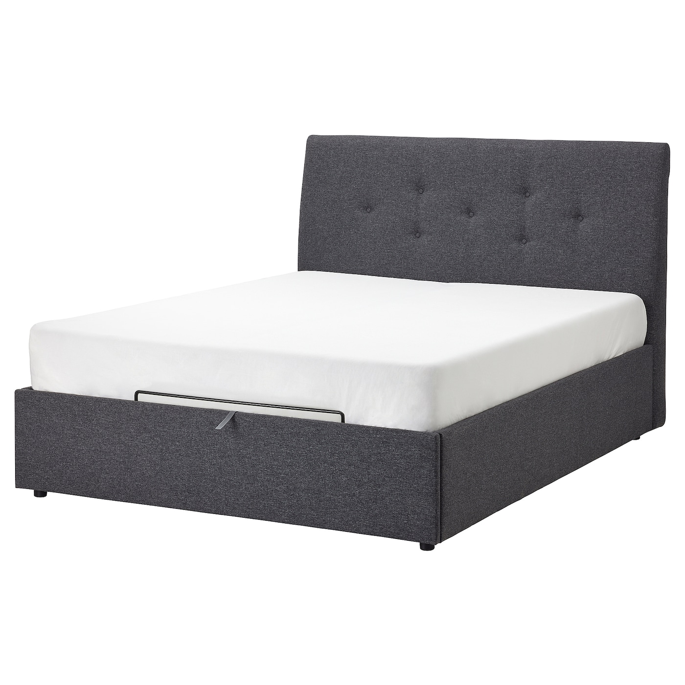 Кровать с местом для хранения  - IKEA IDANÄS/IDANAS, 200х160 см, темно-серый, ИДАНЭС ИКЕА