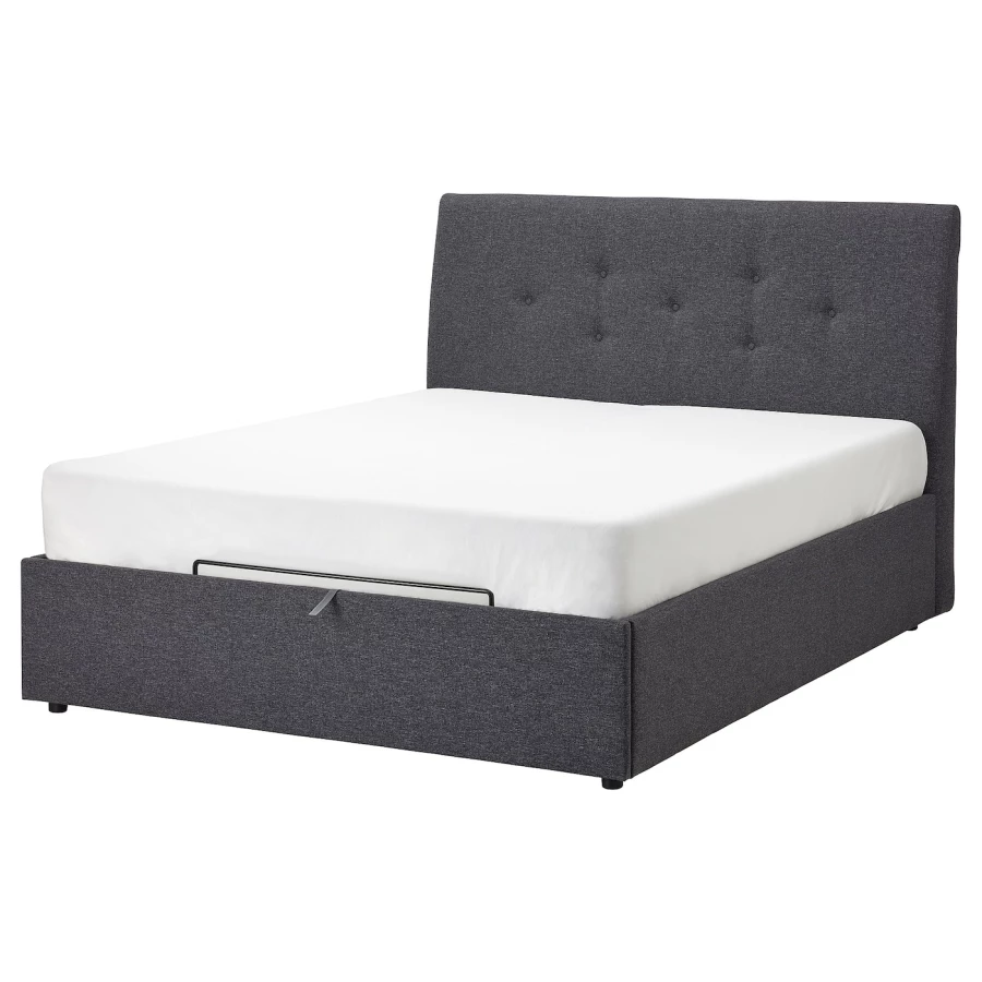 Кровать с местом для хранения  - IKEA IDANÄS/IDANAS, 200х160 см, темно-серый, ИДАНЭС ИКЕА (изображение №1)