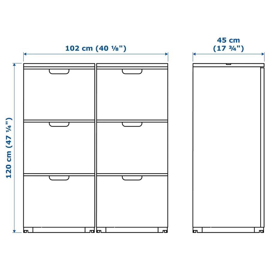 Комбинация с ящиками - IKEA GALANT/ГАЛАНТ ИКЕА, 120х45х102 см, белый (изображение №5)